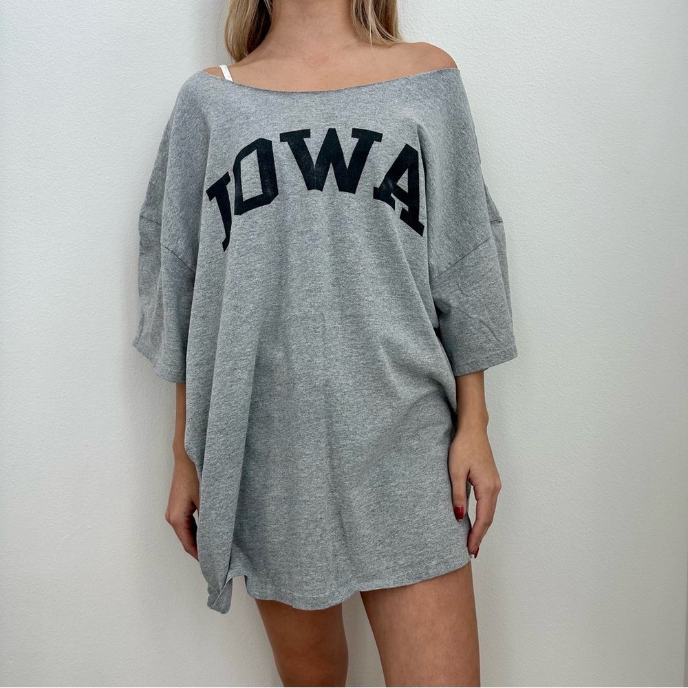 IOWA Gray off the shoulder T-shirt